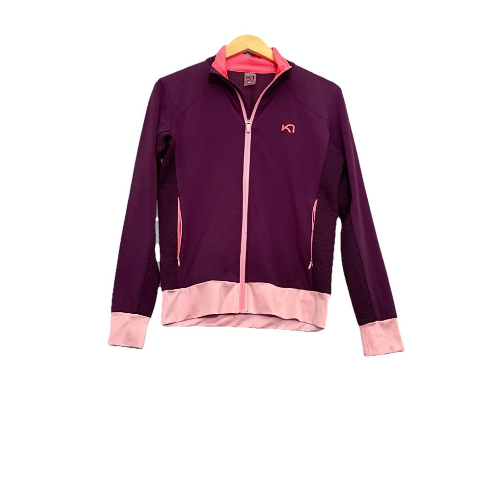 Kari‎ Traa Jacket Womens Medium Burgundy Neon Full Zip Ski Hiking Outdoors